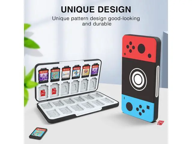 Alt view image 6 of 6 - HEIYING Game Card Case for Nintendo Switch Game Card or Micro SD Memory Cards,Custom Pattern Switch OLED Game Memory Card Storage with 24 Game Card Slots and 24 Micro SD Card Slots.