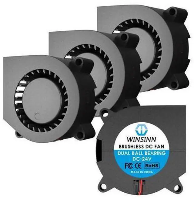 Main image of WINSINN 40mm Blower Fan 24V, 3D Printer Micro 24 Volt Fans Blower 4020 Dual Ball Bearing, 40mmx20mm 2PIN (Pack of 4Pcs)