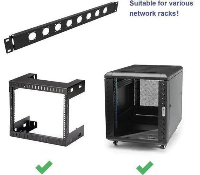 Alt view image 5 of 5 - 1U Hinged Rack Panel 8D XLR HDMI Audio Rack Mount Panel for 19 inches Rack Mount (1U8D)