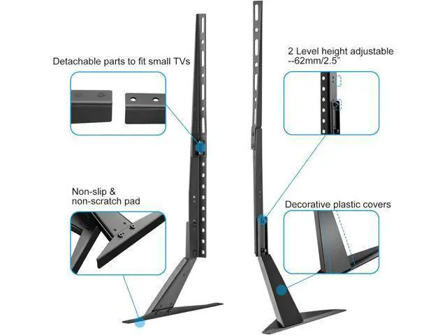 Alt view image 6 of 7 - Suptek Universal TV Stand Table Top Replacement TV Legs for 22-65 inches LCD Flat&Curved Screen TV, Max VESA up to 800x400mm Support 110lbs
