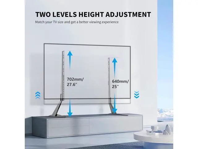 Alt view image 7 of 7 - Suptek Universal TV Stand Table Top Replacement TV Legs for 22-65 inches LCD Flat&Curved Screen TV, Max VESA up to 800x400mm Support 110lbs