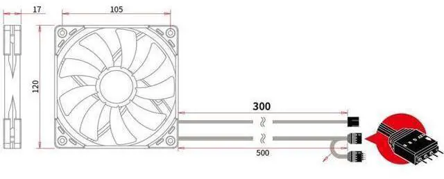 Alt view image 7 of 7 - Kaze Flex 120 Slim RGB PWN - 1800RPM, 120mm x 15mm High Air Flow Computer Case Fan, Fluid Dynamic Bearing, PWN 4-Pin Connector, RGB 12V 4-Pin Connector, Single Pack, Black