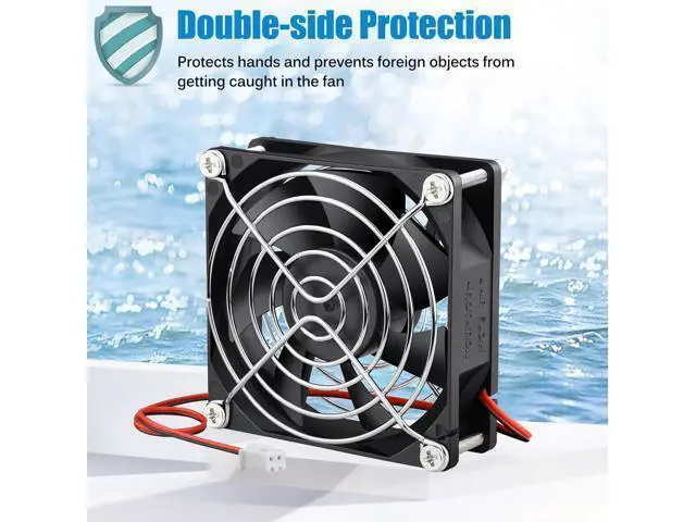 Alt view image 4 of 7 - GDSTIME 80mm x 25mm 12V DC Waterproof IP67 Fan Dual Ball Bearing Small Brushless Cooling Fans 2-Pin for RV Fridge Micro Greenhouse AV Cabinets Ventilation