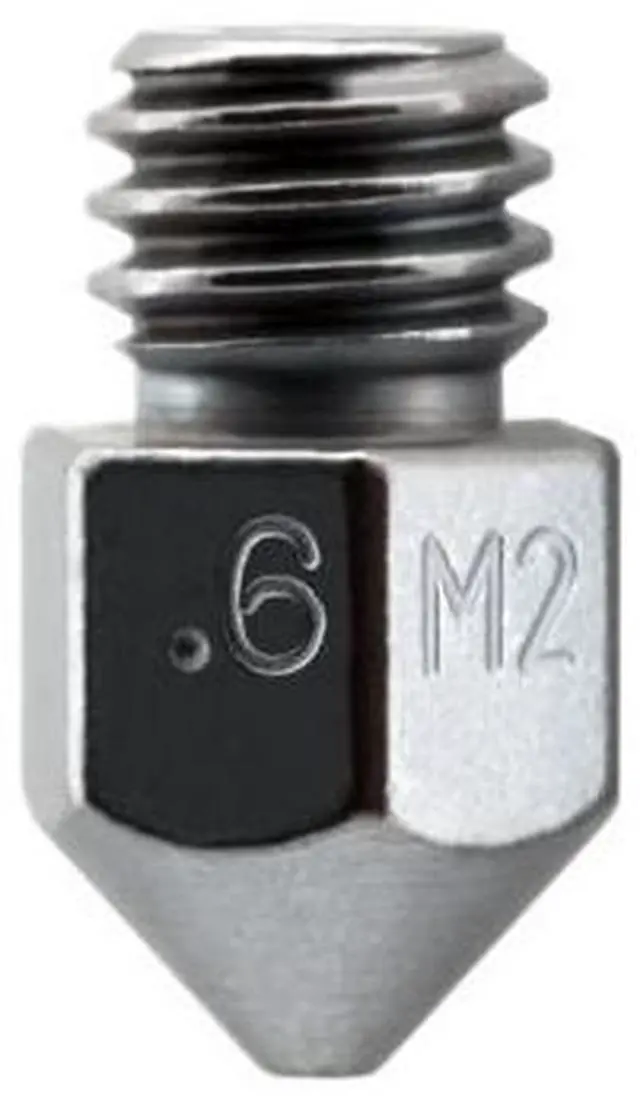 Main image of Micro Swiss MK8 Plated M2 Hardened High Speed Steel Nozzle (.6mm)