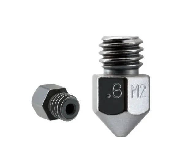 Alt view image 3 of 3 - Micro Swiss MK8 Plated M2 Hardened High Speed Steel Nozzle (.6mm)