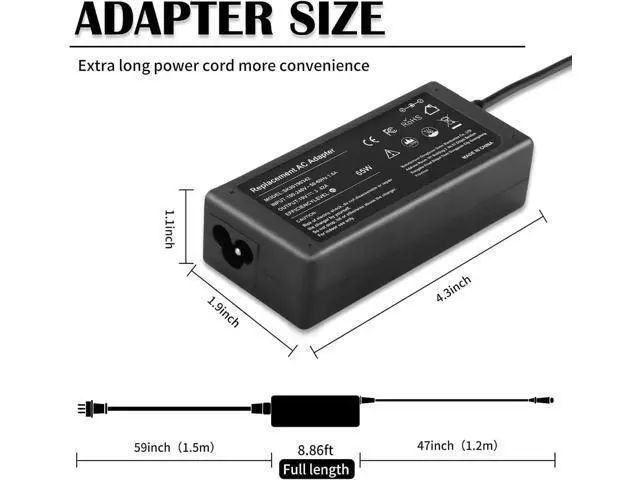 Alt view image 3 of 6 - Ac Adapter Laptop Charger for HP Envy x360 15-u010dx 15-u011dx 15-u002xx 15-u050ca 14-f020us 14-f021nr Sleekbook Ultrabook Laptop Notebook Battery Power Supply Cord Plug