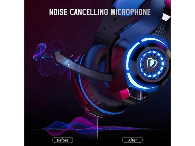 Alt view image 3 of 6 - Gaming Headset for PS4 PS5 Xbox One Switch PC with Noise Canceling Mic, Deep Bass Stereo Sound