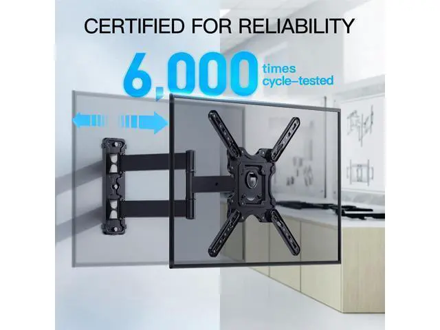 Alt view image 3 of 7 - PERLESMITH Full Motion TV Wall Mount for Most 26-60 inch Flat Curved OLED 4K TVs up to 77lbs, Wall Mount TV Bracket with Swivel & Extension Arm, Tilt, Leveling, Max VESA 400x400mm, PSMFK12