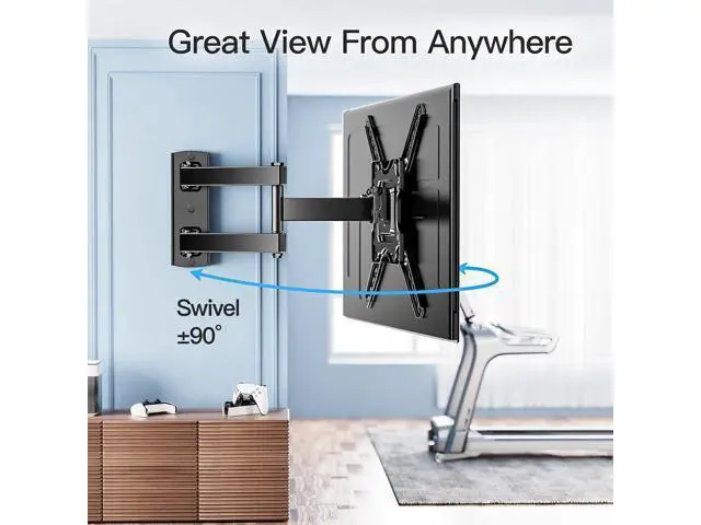 Alt view image 5 of 7 - PERLESMITH Full Motion TV Wall Mount for Most 26-60 inch Flat Curved OLED 4K TVs up to 77lbs, Wall Mount TV Bracket with Swivel & Extension Arm, Tilt, Leveling, Max VESA 400x400mm, PSMFK12