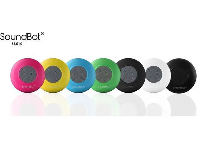 Alt view image 7 of 7 - Soundbot SB510 HD Water Resistant Bluetooth Shower Speaker, Handsfree Portable Speakerphone with Built-in Mic, 6hrs of Playtime, Control Buttons and Dedicated Suction Cup for Showers (White)