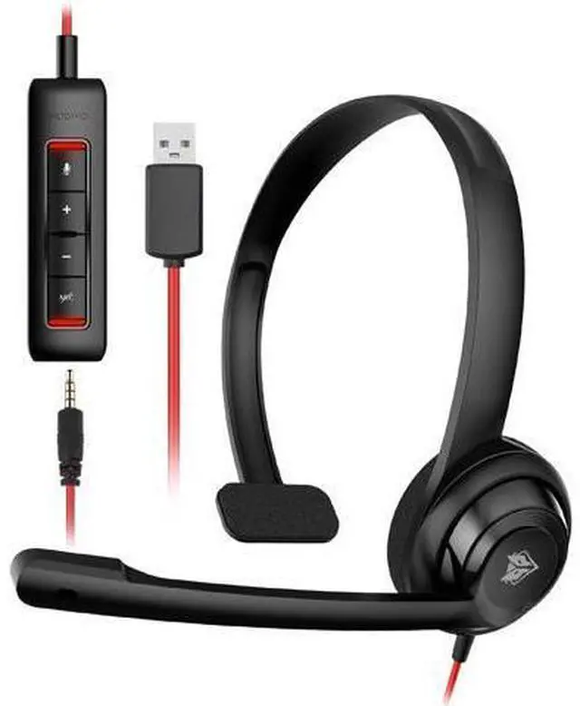 Main image of NUBWO HW02 USB Headset with Microphone,Work Headset with Mic&in-line Control, Super Light, Ultra Comfort Computer Headset for Laptop pc, On-Ear Wired Office Call Center Headset for Boom Skype Webinars