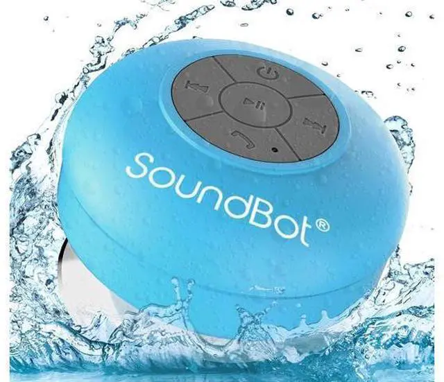 Main image of SoundBot SB510 HD Water Resistant Bluetooth Shower Speaker, Handsfree Portable Speakerphone with Built-in Mic, 6hrs of Playtime, Control Buttons and Dedicated Suction Cup_Blue