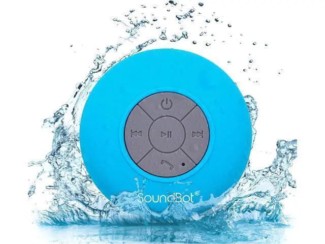 Alt view image 2 of 2 - SoundBot SB510 HD Water Resistant Bluetooth Shower Speaker, Handsfree Portable Speakerphone with Built-in Mic, 6hrs of Playtime, Control Buttons and Dedicated Suction Cup_Blue