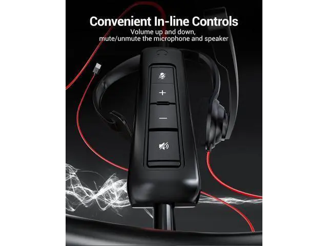 Alt view image 4 of 6 - NUBWO HW02 USB Headset with Microphone,Work Headset with Mic&in-line Control, Super Light, Ultra Comfort Computer Headset for Laptop pc, On-Ear Wired Office Call Center Headset for Boom Skype Webinars