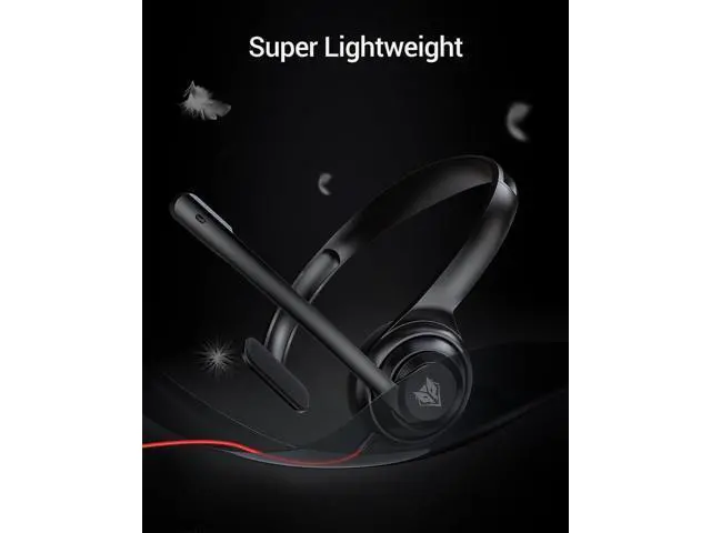 Alt view image 6 of 6 - NUBWO HW02 USB Headset with Microphone,Work Headset with Mic&in-line Control, Super Light, Ultra Comfort Computer Headset for Laptop pc, On-Ear Wired Office Call Center Headset for Boom Skype Webinars