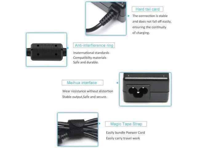 Alt view image 5 of 7 - 45W 19.5V 2.31A Laptop AC Adapter Charger for HP Pavilion 11 13 15 X360 M3 elitebook Folio 1040 G1 G2 G3 touchsmart 11 13 15 15-f009wm 15-f024wm Spectre ultrabook 13 Stream 13 11 14 with Power Cord