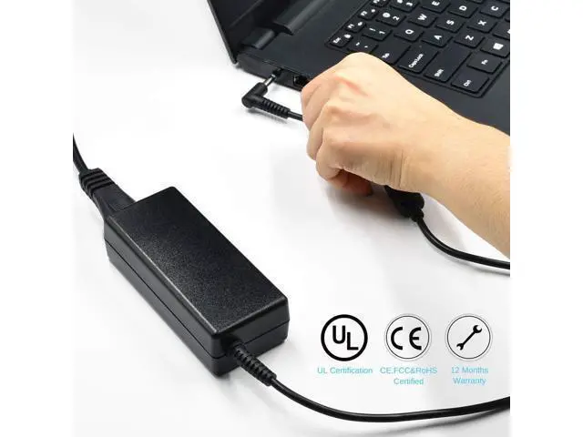 Alt view image 7 of 7 - 45W 19.5V 2.31A Laptop AC Adapter Charger for HP Pavilion 11 13 15 X360 M3 elitebook Folio 1040 G1 G2 G3 touchsmart 11 13 15 15-f009wm 15-f024wm Spectre ultrabook 13 Stream 13 11 14 with Power Cord