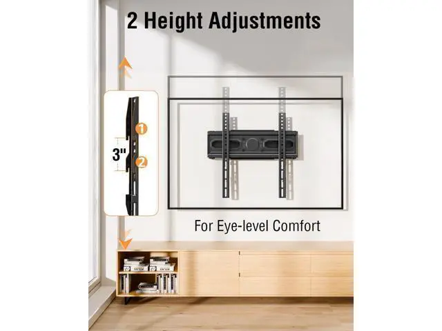 Alt view image 5 of 7 - EconoMe TV Wall Mount for Most 26-70 inch tvs, Full Motion TV Mount Swivel and Tilt, Wall Mount Bracket Max VESA 400x400mm, Holds up to 99 lbs, Fits 8 12 16" Wood Studs.