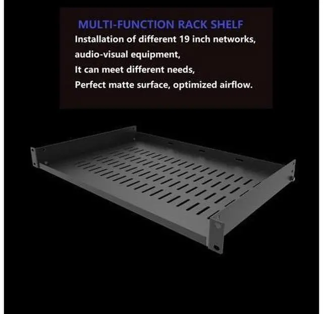 Alt view image 2 of 6 - Jingchengmei 1U Disassembled Vented Cantilever Server Rack Mount Shelf 12"(305mm) Depth for 19-Inch Network/AV Equipment Rack and Cabinet(1U12V)