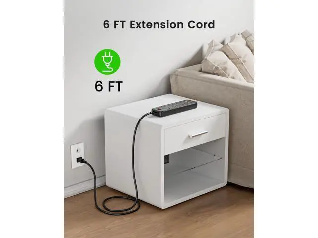 Alt view image 7 of 7 - LENCENT 2 Prong Power Strip, Polarized 3 Prong to 2 Prong Outlet Adapter, 1700J Surge Protector, 6ft Extension Cord, 10 AC Outlets & 4 USB(5V 3.4A Max), Wall Mountable, Ideal for Non-Grounded Outlets