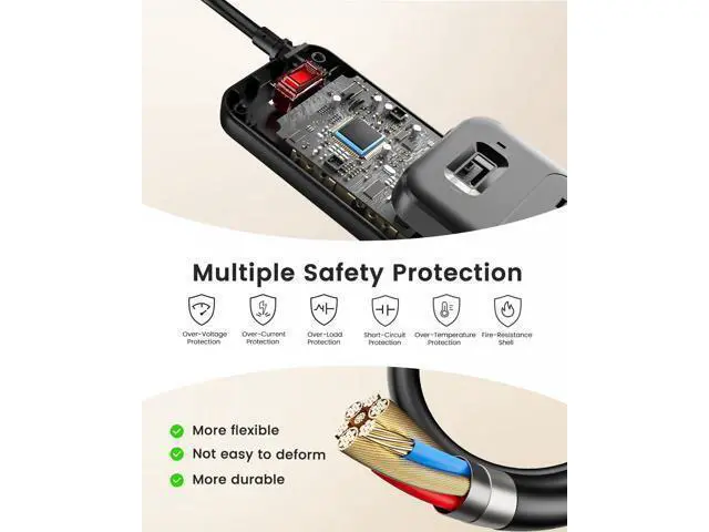 Alt view image 4 of 7 - LENCENT 2 Prong Power Strip, Polarized 3 Prong to 2 Prong Outlet Adapter, 1700J Surge Protector, 6ft Extension Cord, 10 AC Outlets & 4 USB(5V 3.4A Max), Wall Mountable, Ideal for Non-Grounded Outlets