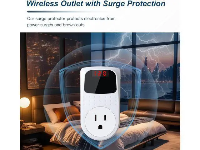 Alt view image 2 of 7 - BSEED Surge Protector Outlet, Voltage Regulator, Surge Protector for Refrigerator/TV/PC/Home Appliance, Wall Tap Adapter, Space Saving Design, LED Display Screen, Adjustable,120V, 15A, 1800W, 1 Pack