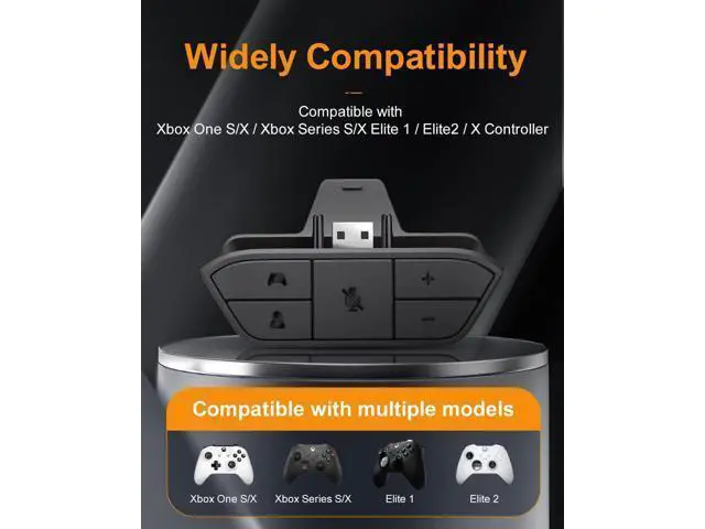 Alt view image 2 of 6 - Stereo Headset Adapter for Xbox One, Black, 3.5mm Audio Jack, Compatible with Xbox One Controllers