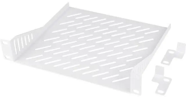 Main image of GeeekPi 1U Server Rack Shelf, 7.87" Depth Vented Rack Mount Cantilever Tray for 10 Inch Network Equipment Rack & Cabinet and DeskPi RackMate T1/T0 Server Cabinet (White)