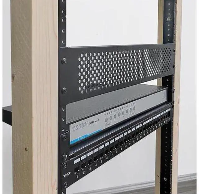 Alt view image 7 of 7 - RIVECO 8U Vertical Rack Rails Kit Heavy Duty Server Rack Mount Rails 2 PCS Black