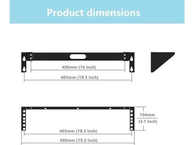 Alt view image 3 of 6 - 2U Foldable Wall Mount Patch Panel Bracket -Vertical Wall Mount Rack for 19 inches Networking Equipments Including Hardware