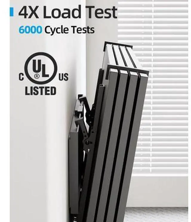 Alt view image 6 of 7 - Tilt TV Wall Mount Fits 16-24" Studs, Holds 37-82" TVs up to 132 lbs, Max VESA 600x400mm - By USX STAR
