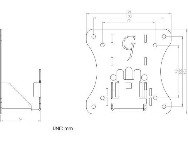 Alt view image 3 of 4 - Monitor Arm/Mount VESA Adapter Compatible with HP Pavilion 22M, 24M, 27M - Gladiator Joe - 100% Made in Canada