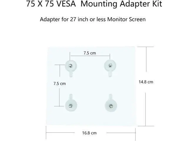 Alt view image 3 of 5 - VESA Mount Adapter Bracket Kit Non-VESA Mounting Universal for 75 VESA Monitor Arm Compatible 2 Pack