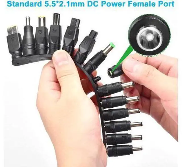 Alt view image 2 of 7 - aceyoon 38 PCS Universal Laptop DC Power Adapter Tips 5.5 mm x 2.1 mm DC AC Power Adapter Kits Connector for Thinkpad Power Supply Plug Jack Sets
