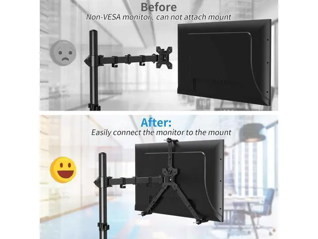 Alt view image 2 of 7 - MOUNTUP Universal VESA Mount Adapter Kit, Non-VESA Monitor Mounting Adapter for 19 to 32 inch Computer Screens, Max Load 17.6lbs VESA Adapter, MU0045
