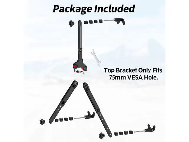Alt view image 4 of 7 - MOUNTUP Universal VESA Mount Adapter Kit, Non-VESA Monitor Mounting Adapter for 19 to 32 inch Computer Screens, Max Load 17.6lbs VESA Adapter, MU0045