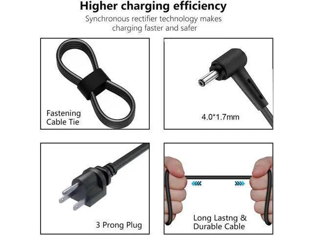 Alt view image 2 of 7 - 45W 20V 2.25A AC Adapter Charger Fit for Lenovo ADL45WCC PA-1450-55LL ADP-45DW B GX20L23044 Model Ideapad Series Laptop Power Supply Cord