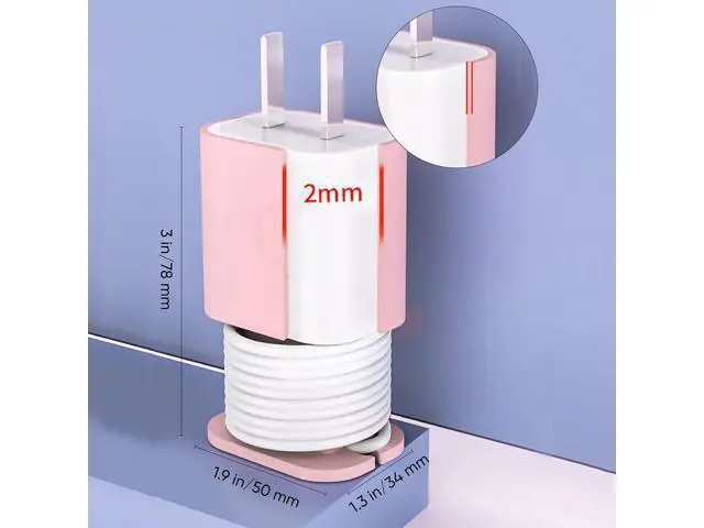 Alt view image 5 of 7 - 4-Pack 2 In 1 Silicone Charger Protector with Cord Wrap, Iphone Silicone Power Adapter Case, Snapback Charger Winder, Compatible with 18W/20W Charger - 1.65 x 1.1 inches (Charger not Included)