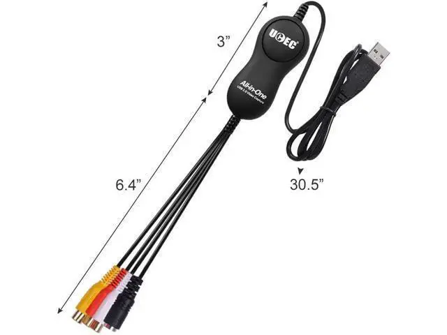 Alt view image 7 of 7 - UCEC USB 2.0 Video Capture Card Device, VHS VCR TV to DVD Converter for Mac OS X PC Windows 7 8 10 11