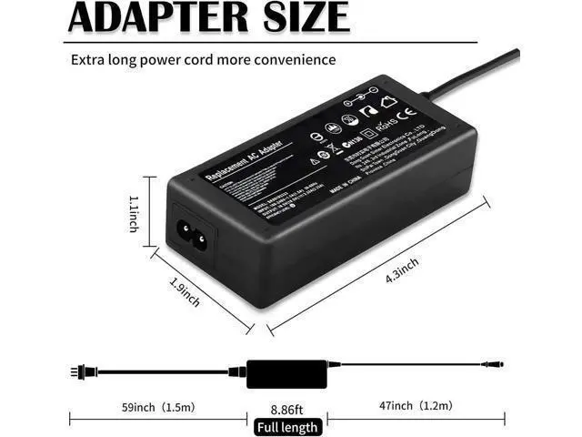 Alt view image 3 of 6 - 45W 19.5V 2.31A Ac Adapter Laptop Charger for HP Pavilion x360 Charger 15-f272wm 15-f387wm 15-f233wm 15-f222wm 15-f211wm 15-f337wm 17-g121wm 17-g119dx Laptop Notebook Power Supply Cord Plug