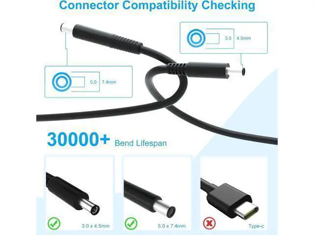 Alt view image 4 of 7 - 65W Laptop Charger for Dell Latitude 13 3301 3310 3390 14 3400 3410 3420 3490 15 3500 3510 3520 3590 Vostro 13 5301 5390 14 5401 5402 5490 15 3558 3559 - Upgrade Listed Adapter