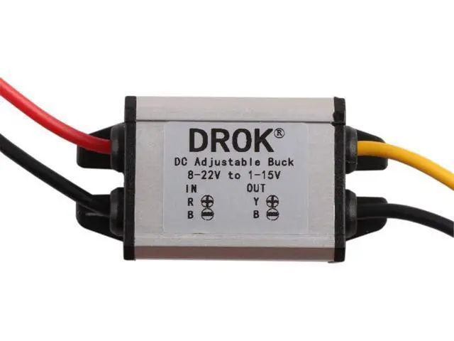Alt view image 6 of 6 - DROK 5V DC Converter, 2pcs Waterproof DC Buck Converter 8V-22V 12 V Step Down to 3V-15V 6V 9V 3A Adjustable Power Supply Voltage Regulator Module