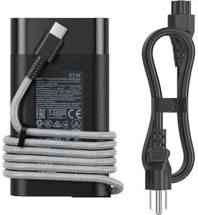 Main image of 65W Laptop Charger for HP Envy X360 Elitebook x360 Elite x2 Chromebook X360,20V/3.25A AC Adapter for HP Chromebook Envy ZBook ProBook Type C Travel Fast Charging Laptop Power Cord Slim Tip