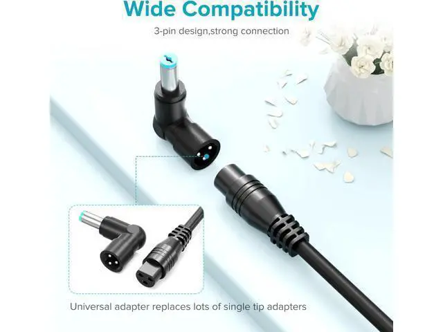 Alt view image 3 of 7 - Powseed 90W Universal Laptop Charger Replacement for HP Acer Aspire Asus Vivobook Toshiba Gateway Lenovo Ideapad Dell Inspiron Sony Samsung Power Supply Cord Computer AC Adapter with 15 Tips