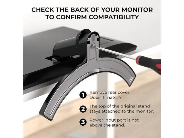 Alt view image 3 of 7 - HumanCentric VESA Mount Adapter Compatible with LG Monitors 24MP58VQ, 24MP58VQ-P, 24MP59HT, 24MP59HT-P, and 24MP60VQ, Mounts Monitor to VESA Stand, Arm or Desk Mount with 75x75 or 100x100 mm