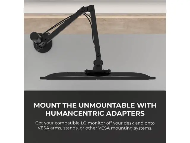 Alt view image 5 of 7 - HumanCentric VESA Mount Adapter Compatible with LG Monitors 24MP58VQ, 24MP58VQ-P, 24MP59HT, 24MP59HT-P, and 24MP60VQ, Mounts Monitor to VESA Stand, Arm or Desk Mount with 75x75 or 100x100 mm