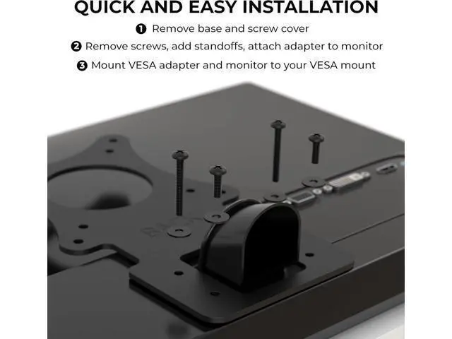 Alt view image 6 of 7 - HumanCentric VESA Mount Adapter Compatible with LG Monitors 24MP58VQ, 24MP58VQ-P, 24MP59HT, 24MP59HT-P, and 24MP60VQ, Mounts Monitor to VESA Stand, Arm or Desk Mount with 75x75 or 100x100 mm