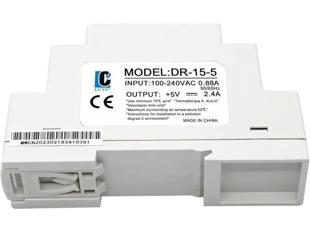 Alt view image 6 of 7 - DC 5V Din Rail Slim Switching Power Supply 15W 2.4A(Input:100-240VAC,Output:5VDC,50/60HZ) Adapter Switch Converter (Volts_of_Direct_Current, 5)