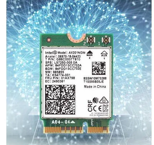Alt view image 3 of 6 - AX201NGW WiFi Card,WiFi 6E M.2 Laptop 2.4Gbps 802.11ax Wireless Intel AX201 Wireless Card 11AX WiFi Adapter with Bluetooth 5.3 MU-MIMO for Windows 10, 64-bit, Google Chrome OS, Linux(64bit)