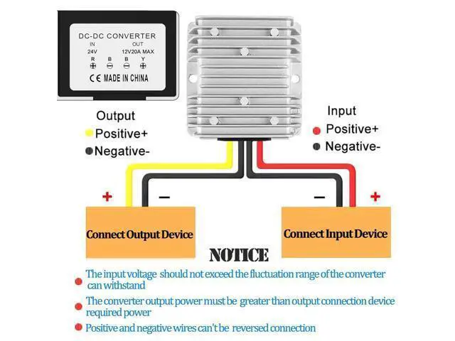 Alt view image 5 of 7 - 12V 240W DC-DC Converter Voltage Regulator, Step Down 24V to 12V 20A, Waterproof Module Power Supply for Golf Cart Accessories, Club Car Transformer